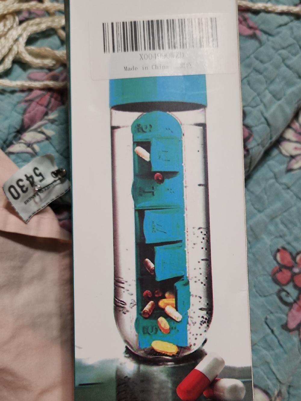 Medical Capsule Pillbox Water Bottle